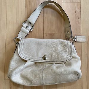Cream Leather Coach handbag